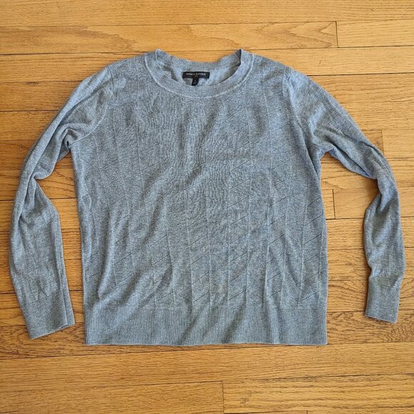 Banana Republic Grey Chevron Knit Sweater Size L - Picture 10 of 11